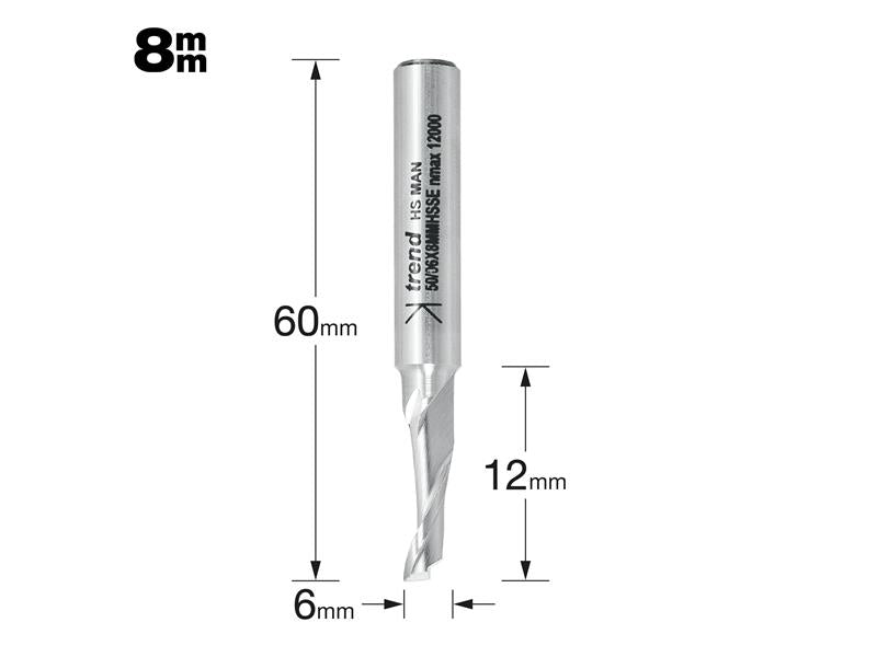 Trend 50/06 x 8mm HSSE Helical Plunge Bit 6mm TRE50068HSE