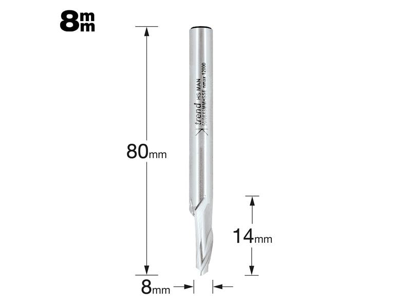 Trend 50/08 x 8mm HSSE Helical Plunge Bit 8mm TRE50088HSE