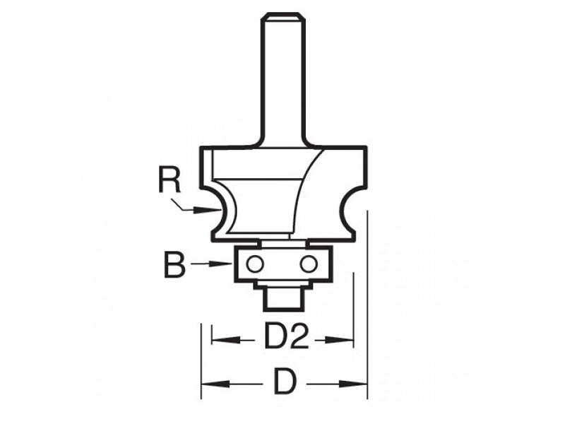 Trend 9/71 x 1/4 TCT Bearing Guided Corner Bead Cutter 3.2 Radius TRE97114TC