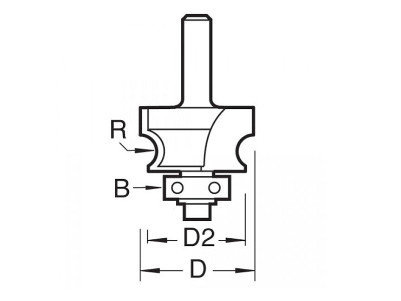 Trend 9/72 x 1/4 TCT Bearing Guided Corner Bead Cutter 4.8 Radius TRE97214TC