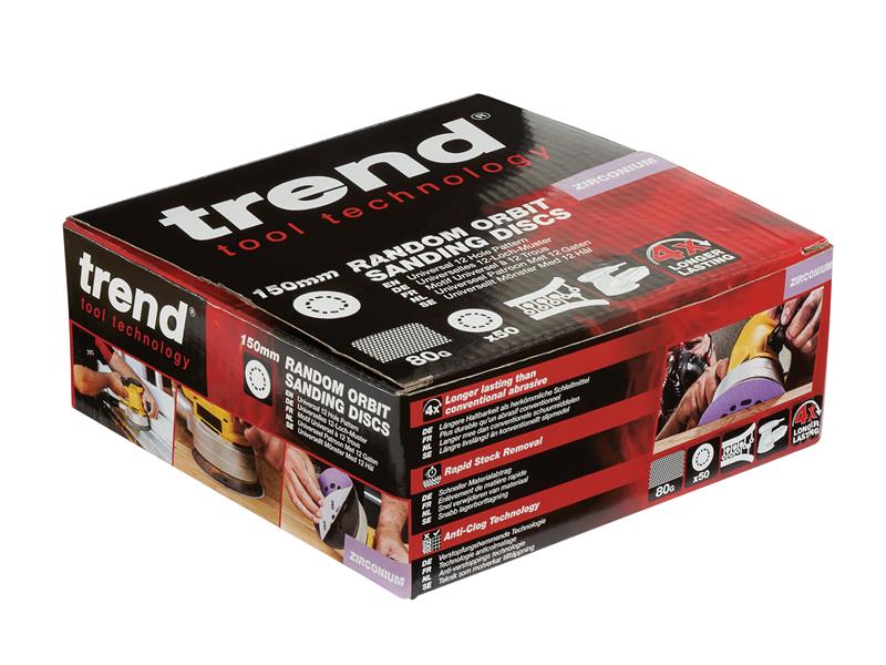 Trend Zirconium Orbital Sanding Disc 150mm x 60G (Pack 10) TREAB15060Z