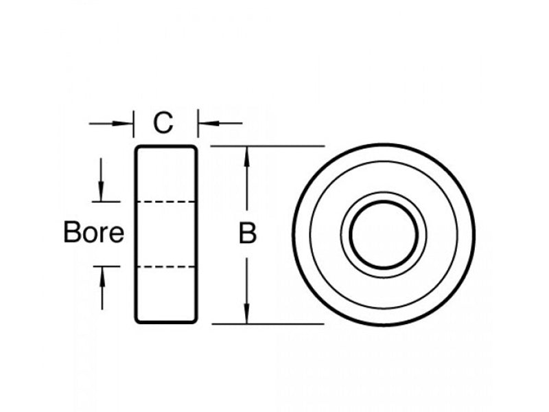 Trend B127 Replacement Bearing 1/2in Diameter 1/4in Bore TREB127