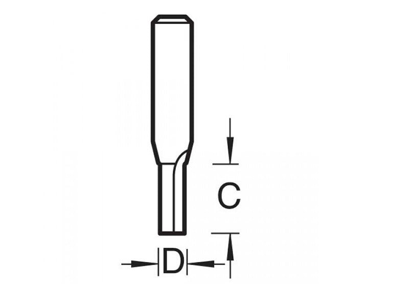 Trend C008 x 1/4 TCT Two Flute Cutter 6.3 x 25.4mm TREC00814TC