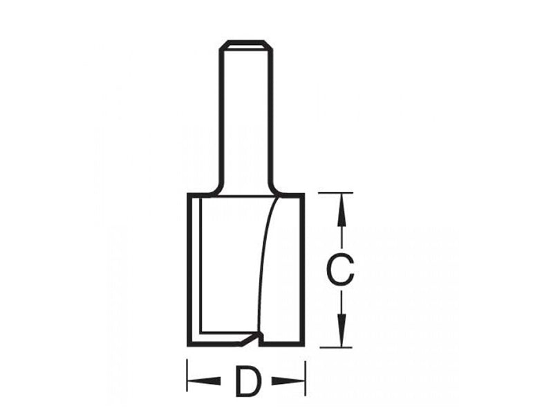 Trend C014 x 1/4 TCT Two Flute Cutter 9.5 x 25.4mm TREC01414TC