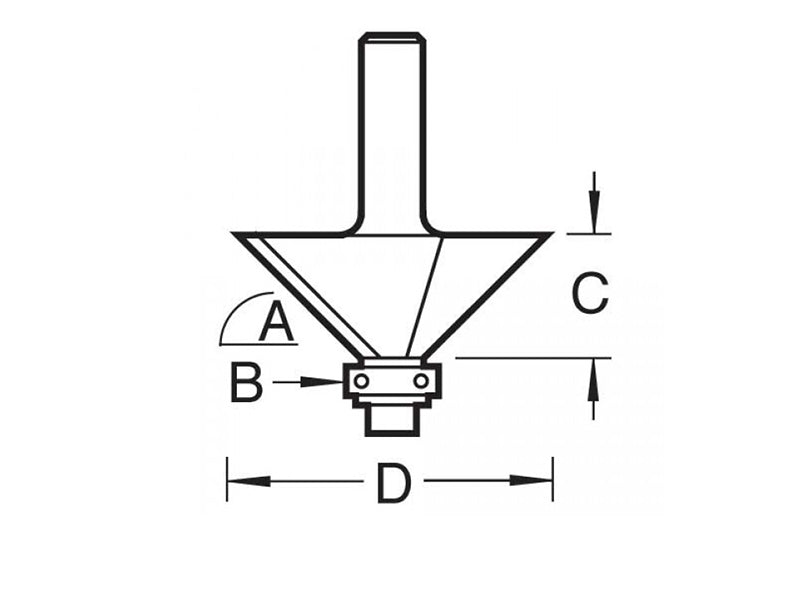 Trend C049 x 1/4 TCT Bearing Guided Chamfer Cutter 45° 12.7 x 32mm TREC04914TC