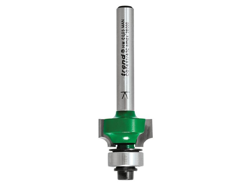 Trend C074 x 1/4 TC Round Over Two Flute Cutter 3.2 x 9.5mm TREC07414TC