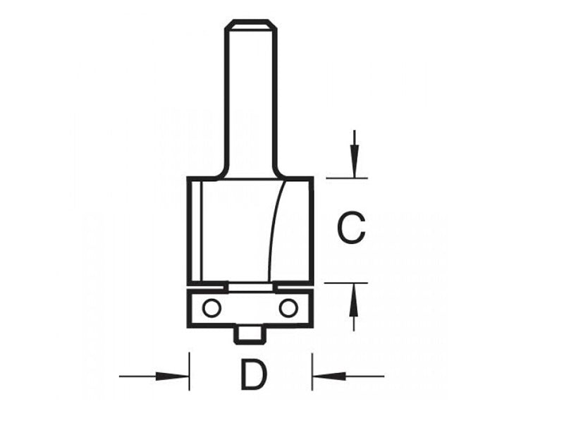 Trend C115 x 1/4 TCT 90° Bearing Guided Trimmer Cutter 9.5 x 12.7mm TREC11514TC