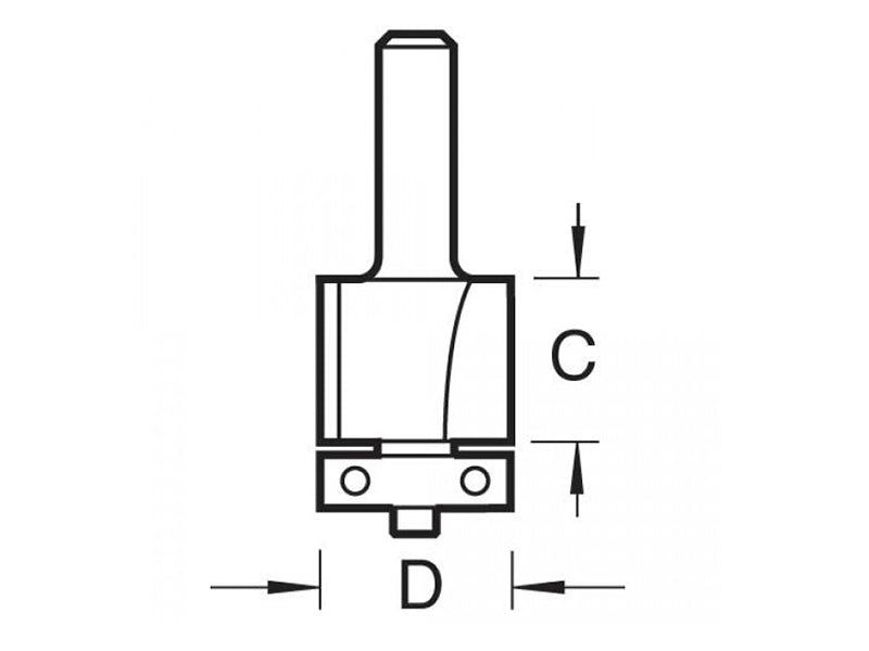 Trend C116 x 1/2 TCT 90° Bearing Guided Trimmer Cutter 12.7 x 25.4mm TREC11612TC