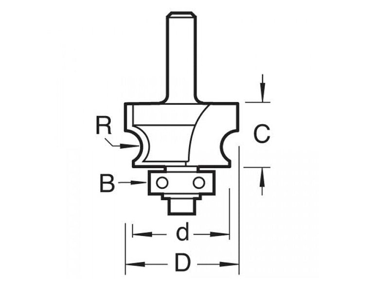 Trend C140 x 1/4 TCT Bearing Guided Corner Bead 3.2mm Radius TREC14014TC