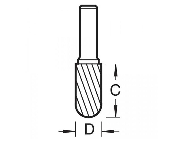 Trend S49/3 x 6mm STC Solid Carbide Bullnose Burr 10 x 20mm TRES4936STC