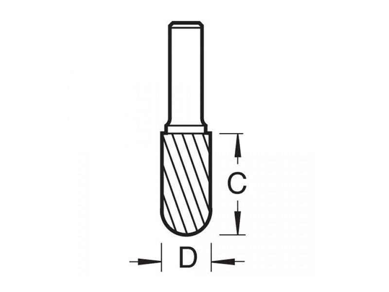 Trend S49/3 x 6mm STC Solid Carbide Bullnose Burr 10 x 20mm TRES4936STC