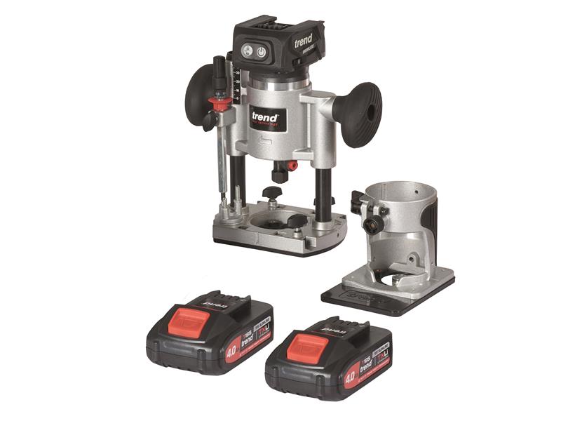Trend T18S/R14K2 1/4in Router 18V 2 x 4.0Ah Li-ion TRET18SR14K2