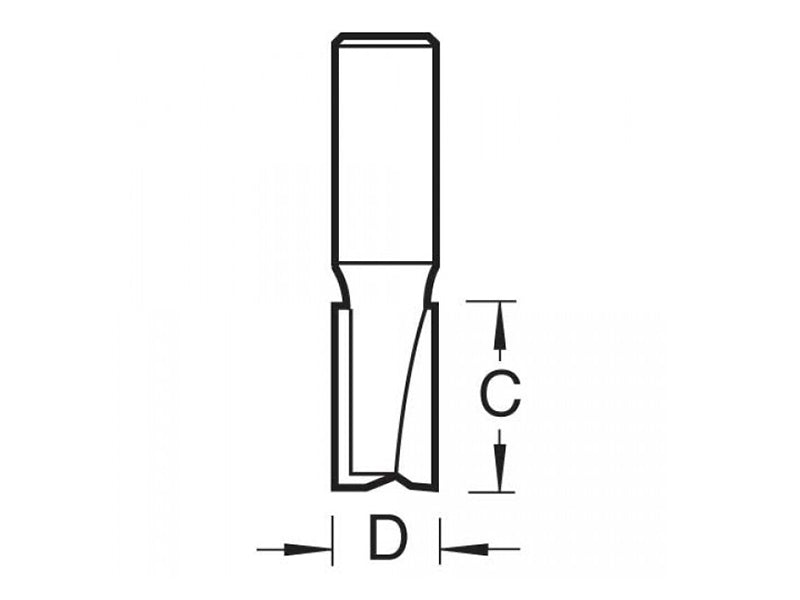 Trend TR12 x 1/4 TCT Two Flute Cutter Long Shank 12 x 19mm TRETR1214TC