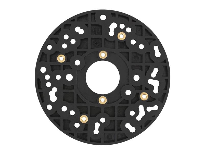 Trend Universal Plunge Router Sub-Base 150mm With 13 Hole Patterns TREUNIBAS150