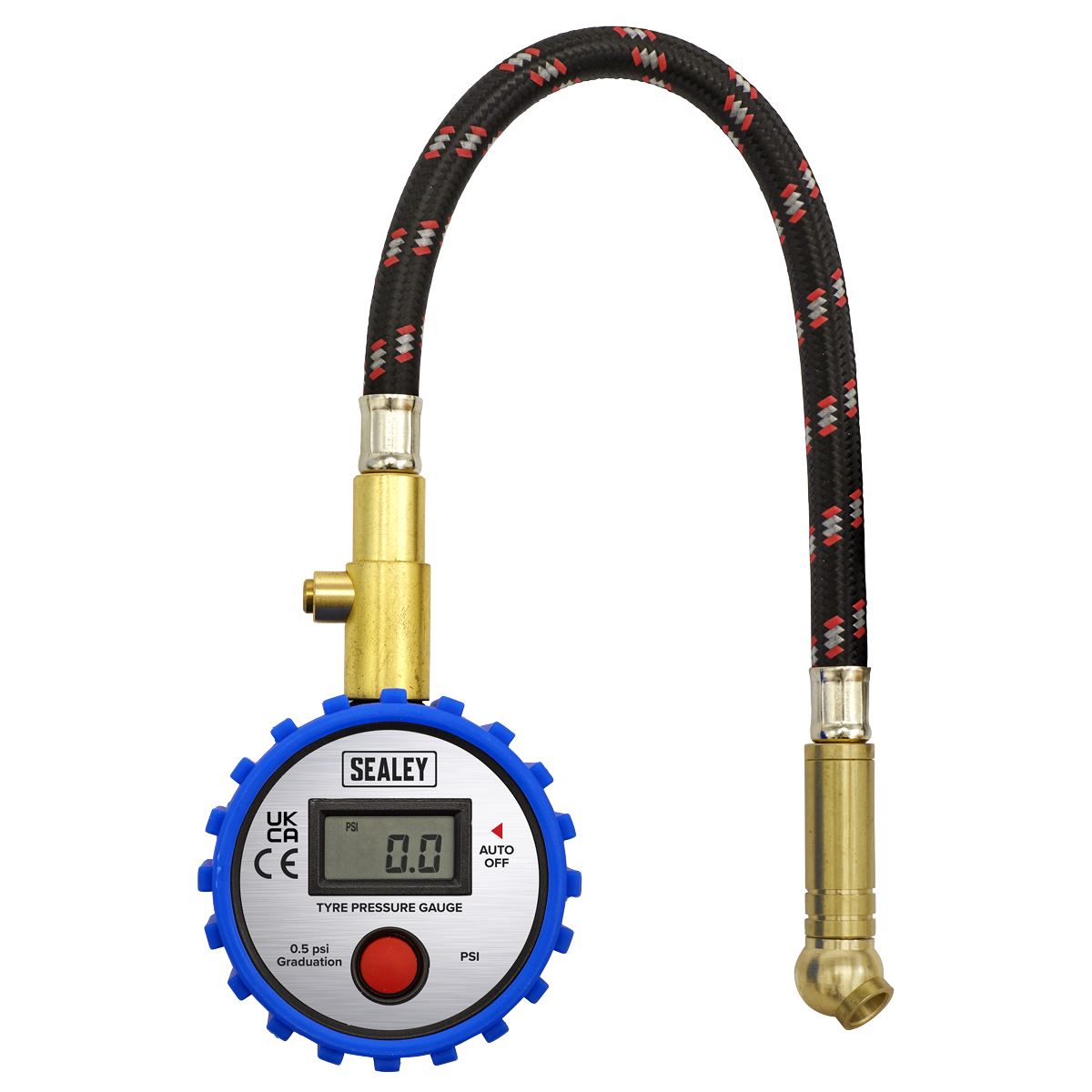 Sealey Tyre Pressure Gauge Digital with Leader Hose & Quick Release 0-100psi TST/PG981