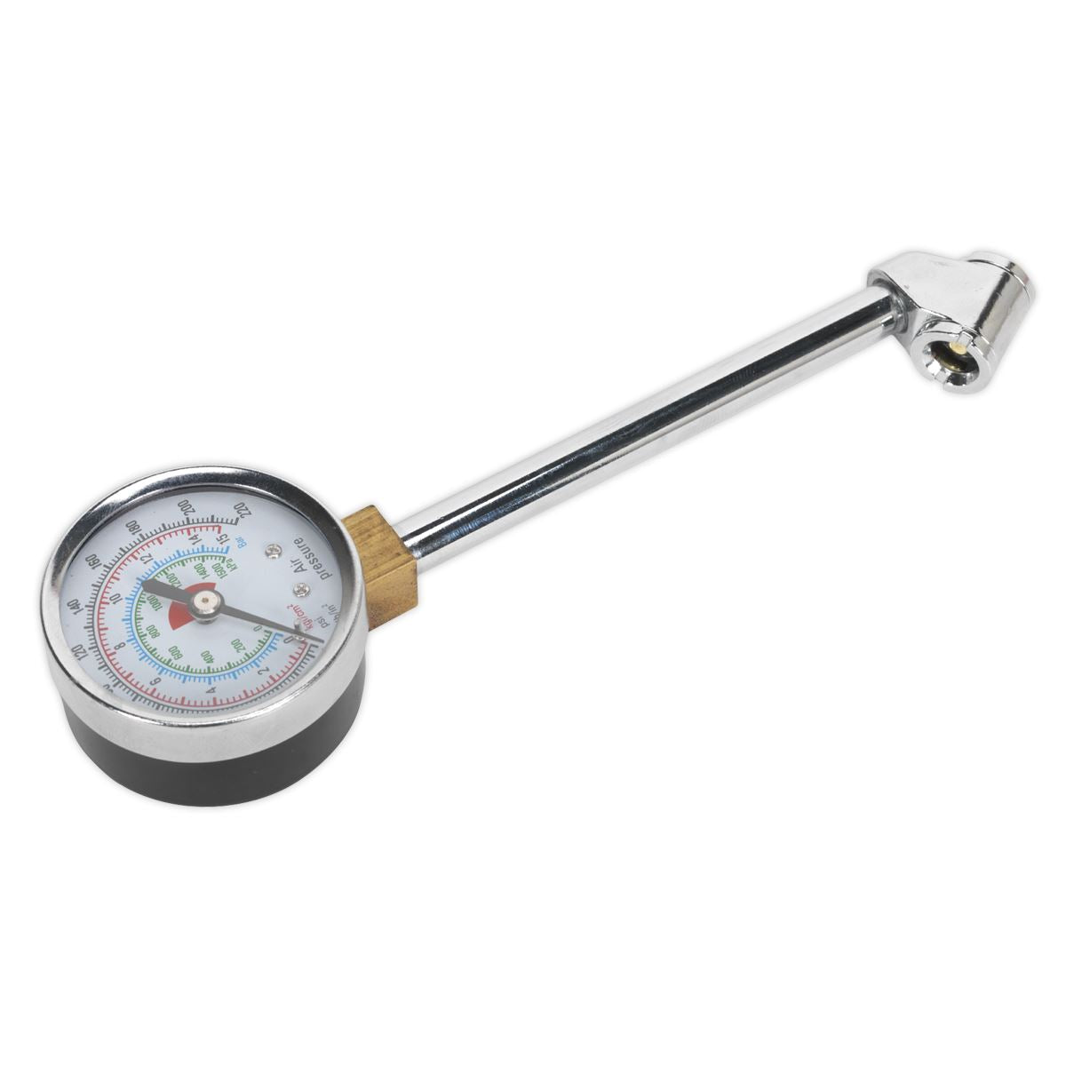 Sealey Twin Connector Tyre Pressure Gauge 0-220psi TSTPG34