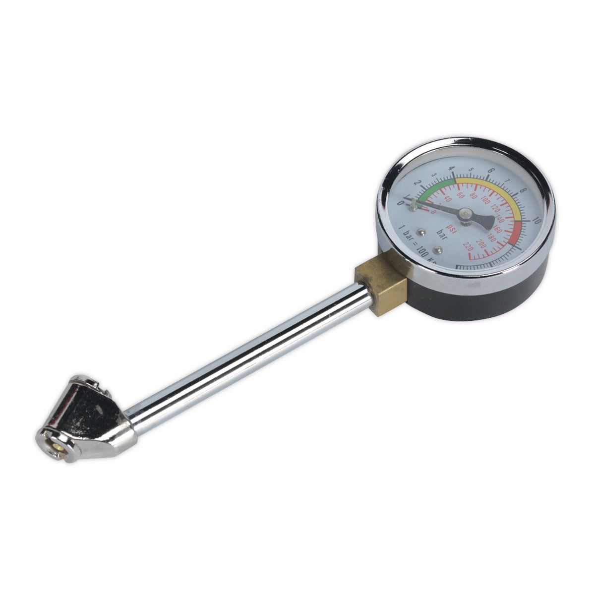 Sealey Twin Connector Tyre Pressure Gauge 0-220psi TSTPG34