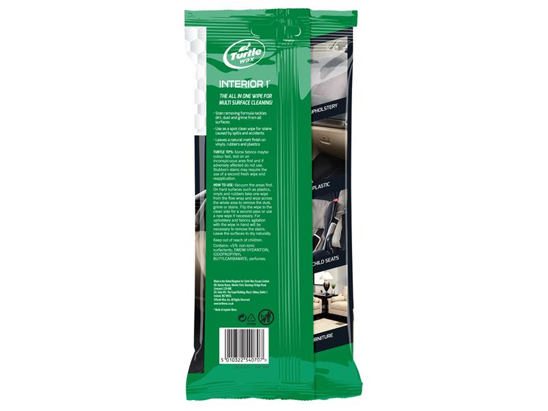 Turtle Wax Interior 1 Multi-Purpose Wipes (Pack of 24) TWX54070