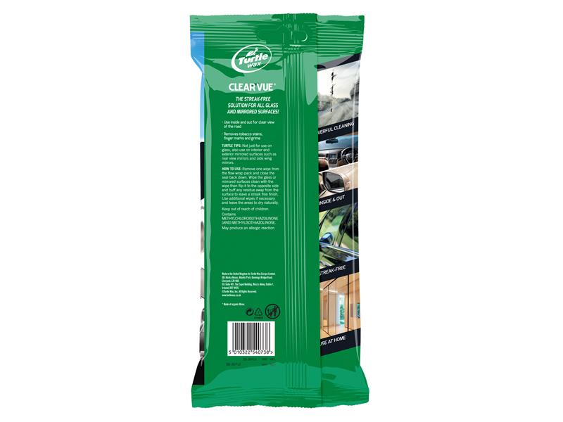 Turtle Wax Clear Vue Glass Cleaner Wipes (Pack of 24) TWX54073