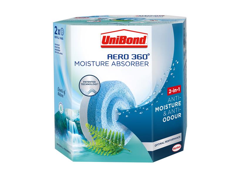 UniBond Aero 360 Moisture Absorber Waterfall Freshness Refill (Pack 2) UNI360RWATER