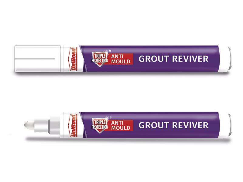 UniBond Triple Protect Grout Reviver Wall Pen 7ml Ice White UNI998703