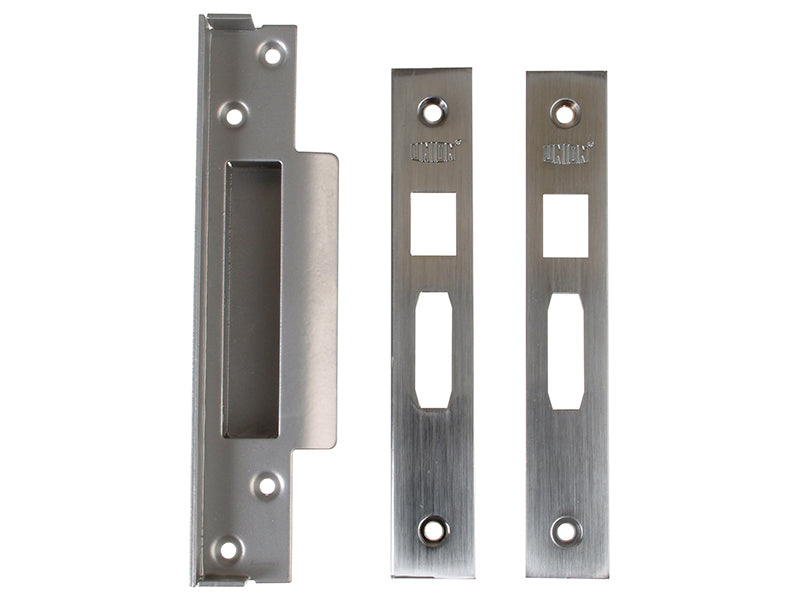 UNION StrongBOLT 2200 Mortice Sashlock Rebate Kit 13mm Satin Chrome Box UNNJ2200R05S
