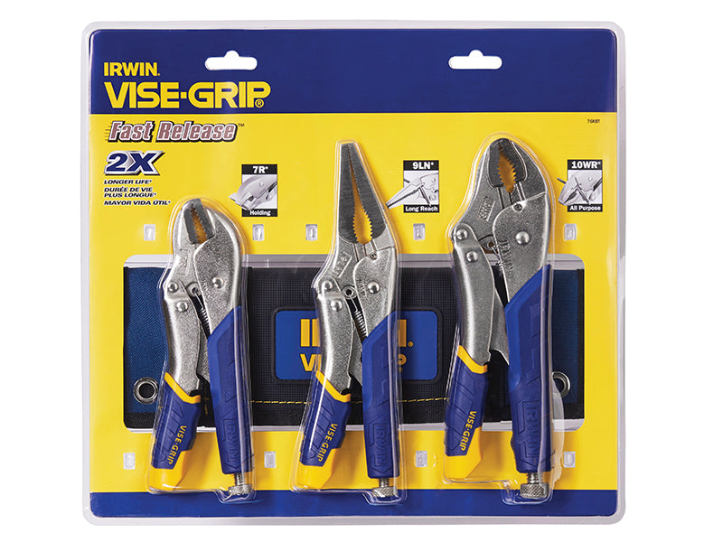 IRWIN Vise-Grip Fast Release Locking Pliers Set of 3 7R 9LN & 10WR VIST76KBT