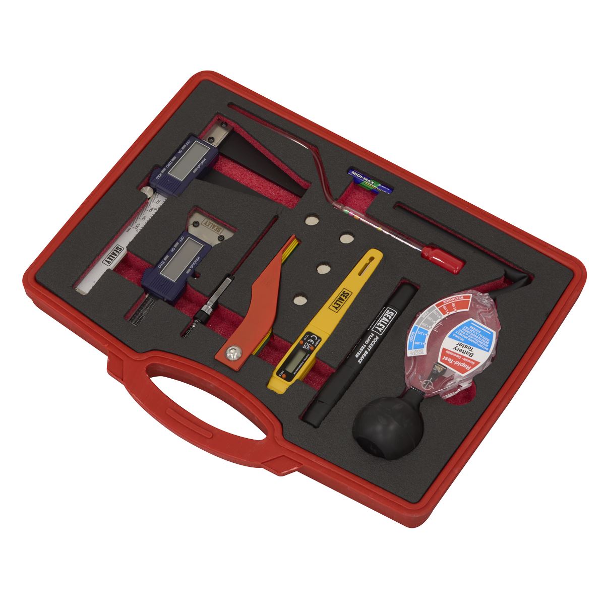 Sealey Car Kit brakes Discs & Fluid Tyre Depth Antifreeze Air Con Temp VS08KIT
