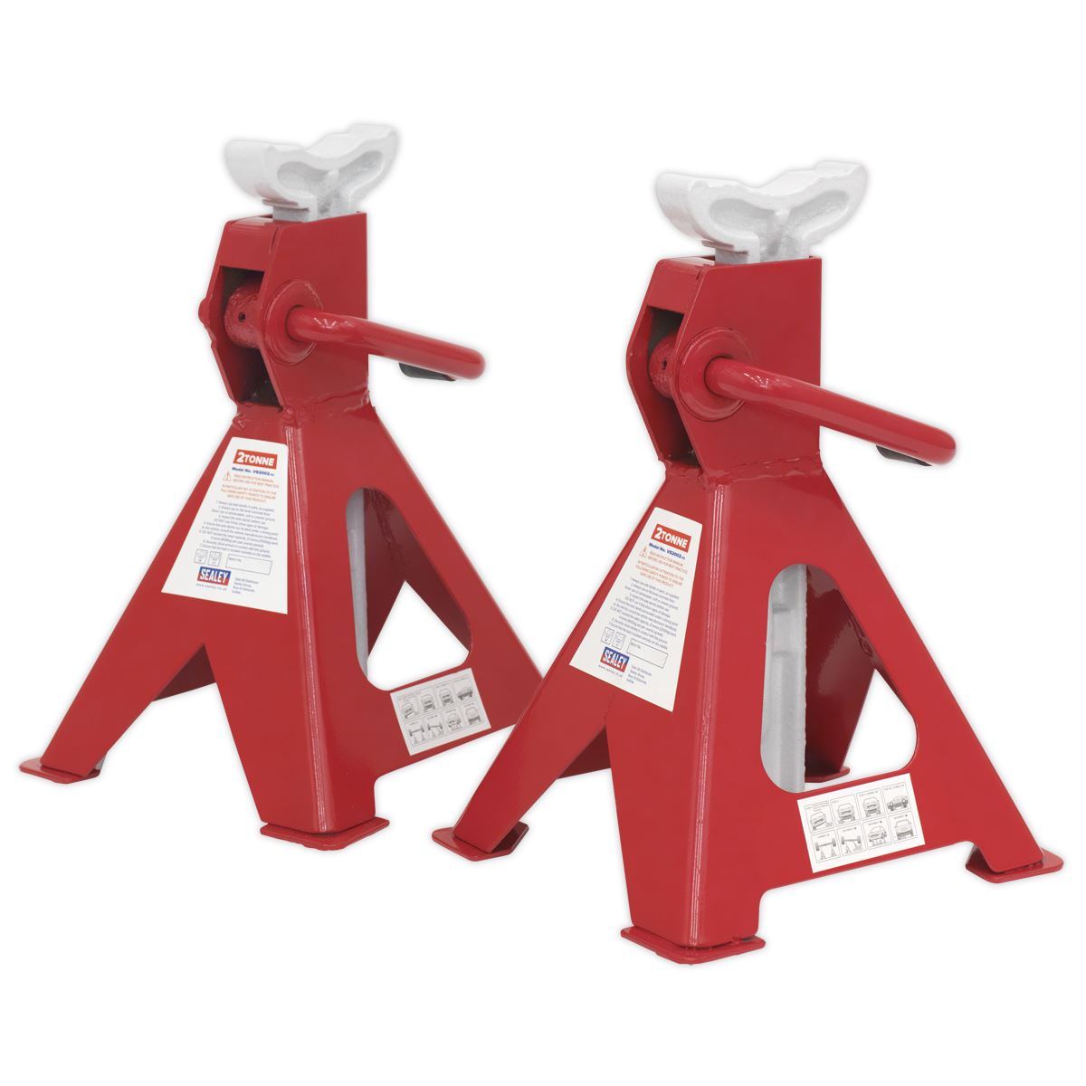 Sealey Axle Stands (Pair) 2 Tonne Capacity per Stand Ratchet Type VS2002