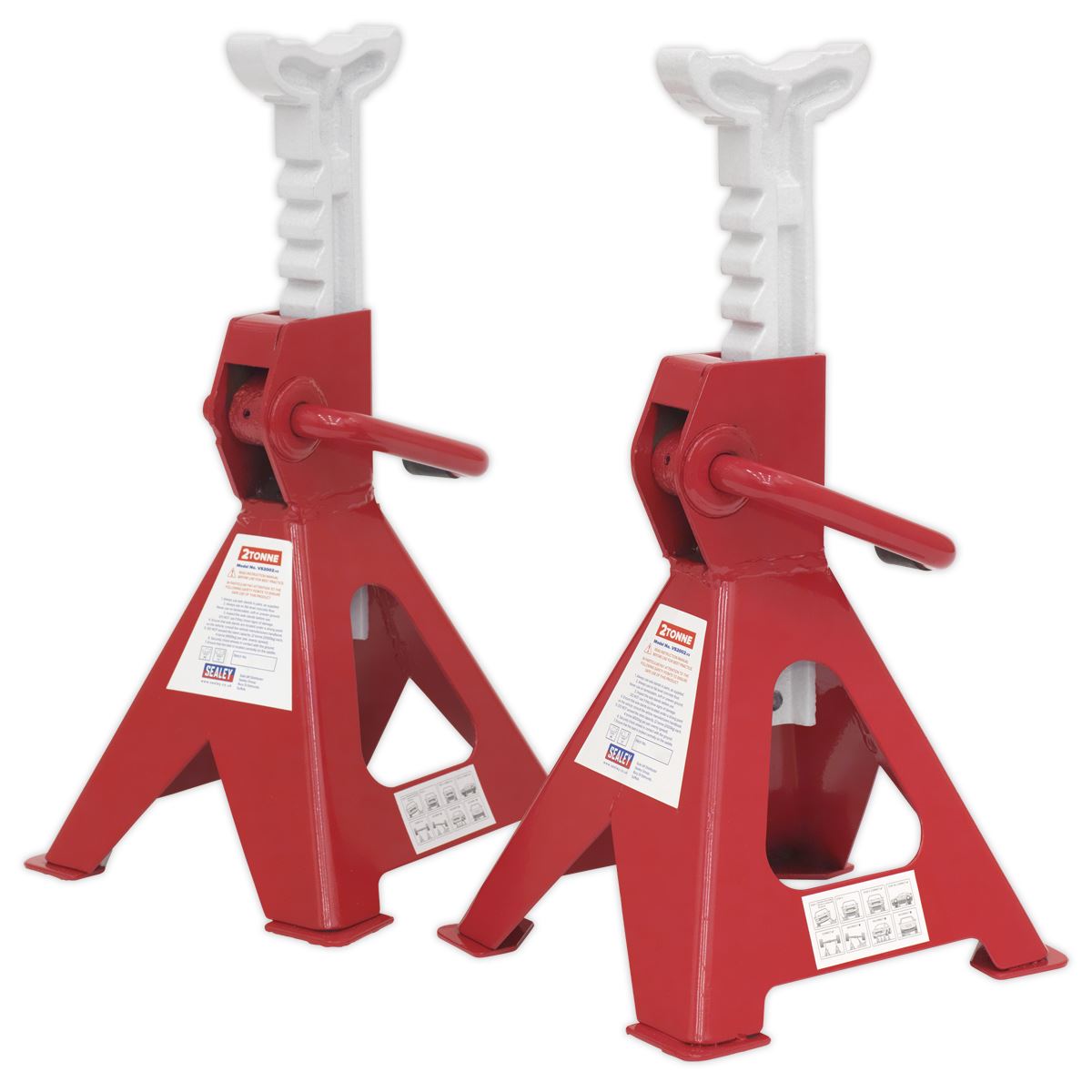 Sealey Axle Stands (Pair) 2 Tonne Capacity per Stand Ratchet Type VS2002