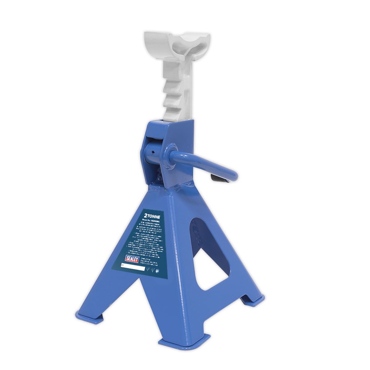 Sealey Axle Stands (Pair) 2 Tonne Capacity per Stand Ratchet Type - Blue VS2002BL
