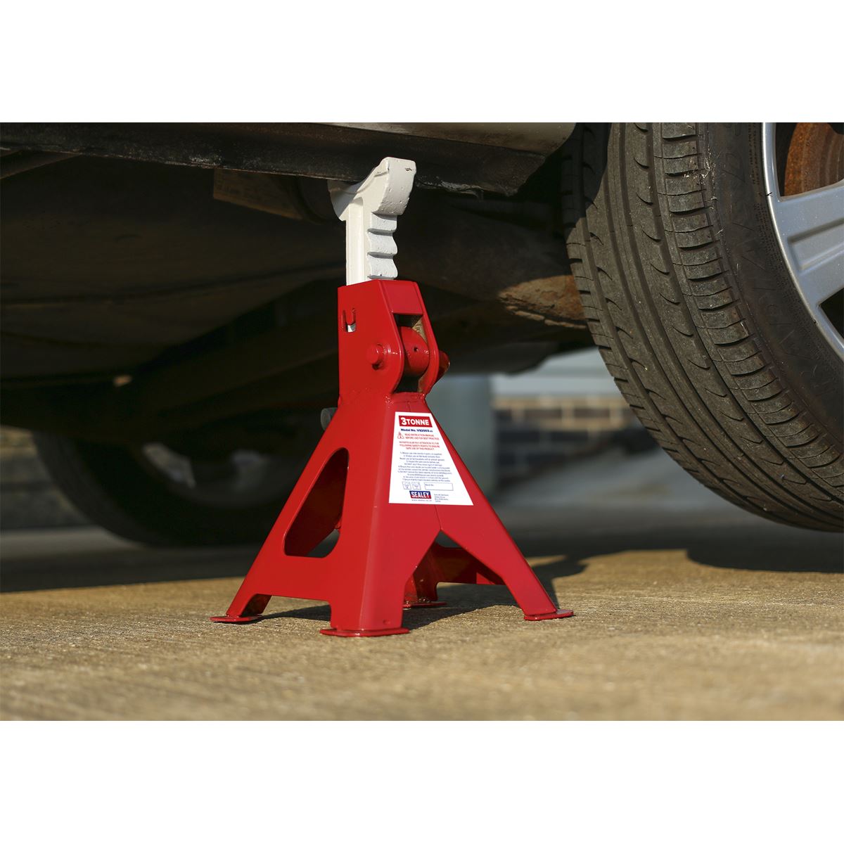 Sealey Axle Stands (Pair) 3 Tonne Capacity per Stand Ratchet Type VS2003