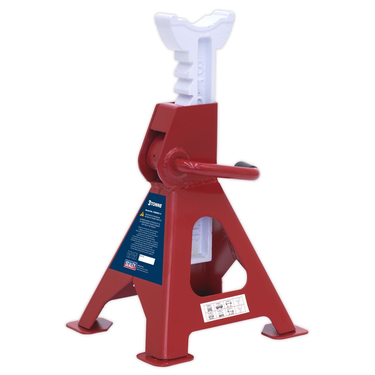 Sealey Axle Stands (Pair) 3 Tonne Capacity per Stand Ratchet Type VS2003