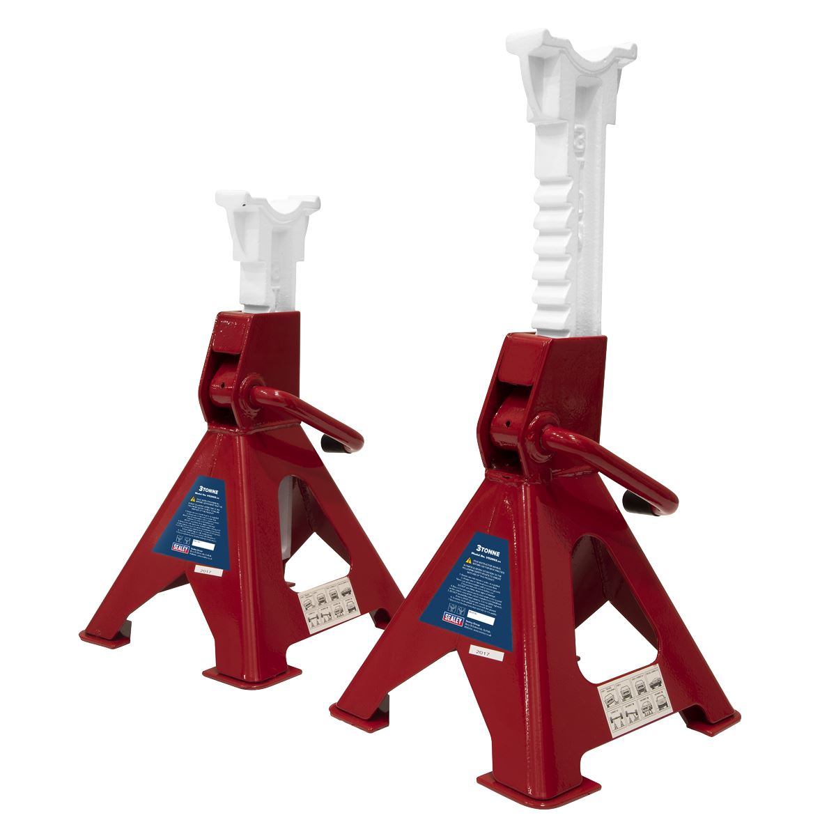 Sealey Axle Stands (Pair) 3 Tonne Capacity per Stand Ratchet Type VS2003