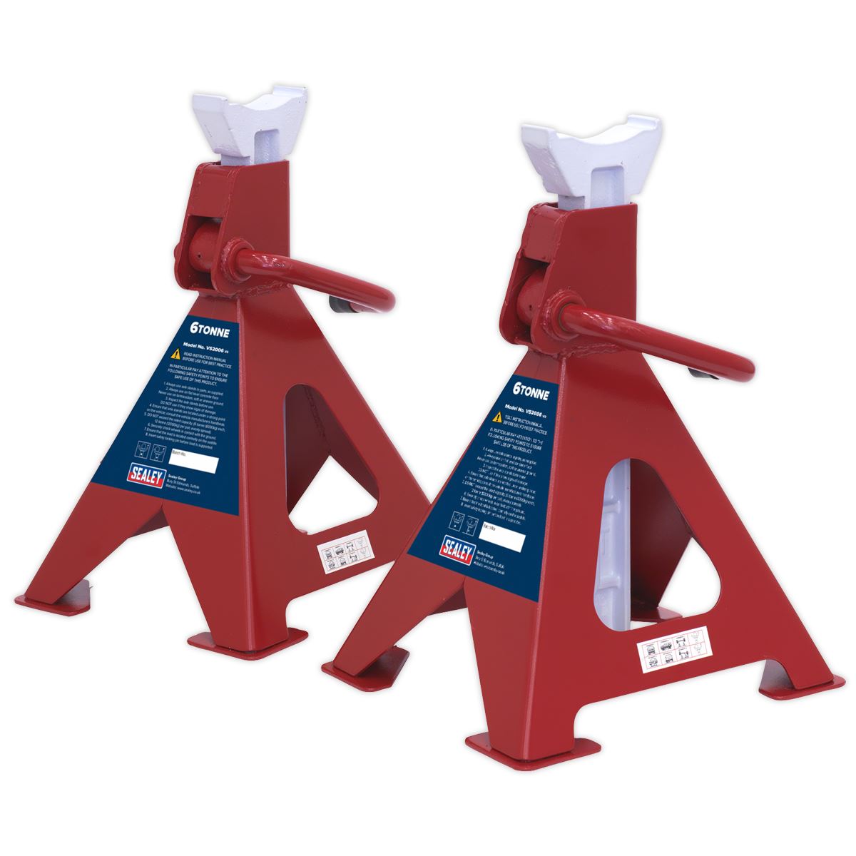 Sealey Axle Stands (Pair) 6tonne Capacity per Stand Ratchet Type VS2006