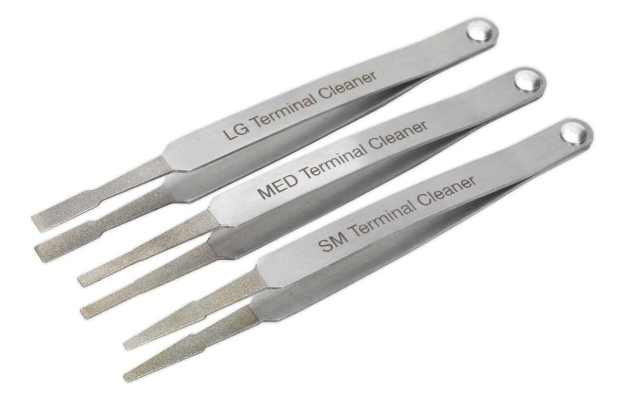 Sealey Terminal Cleaner Set 3pc - Diamond Grip VS9202