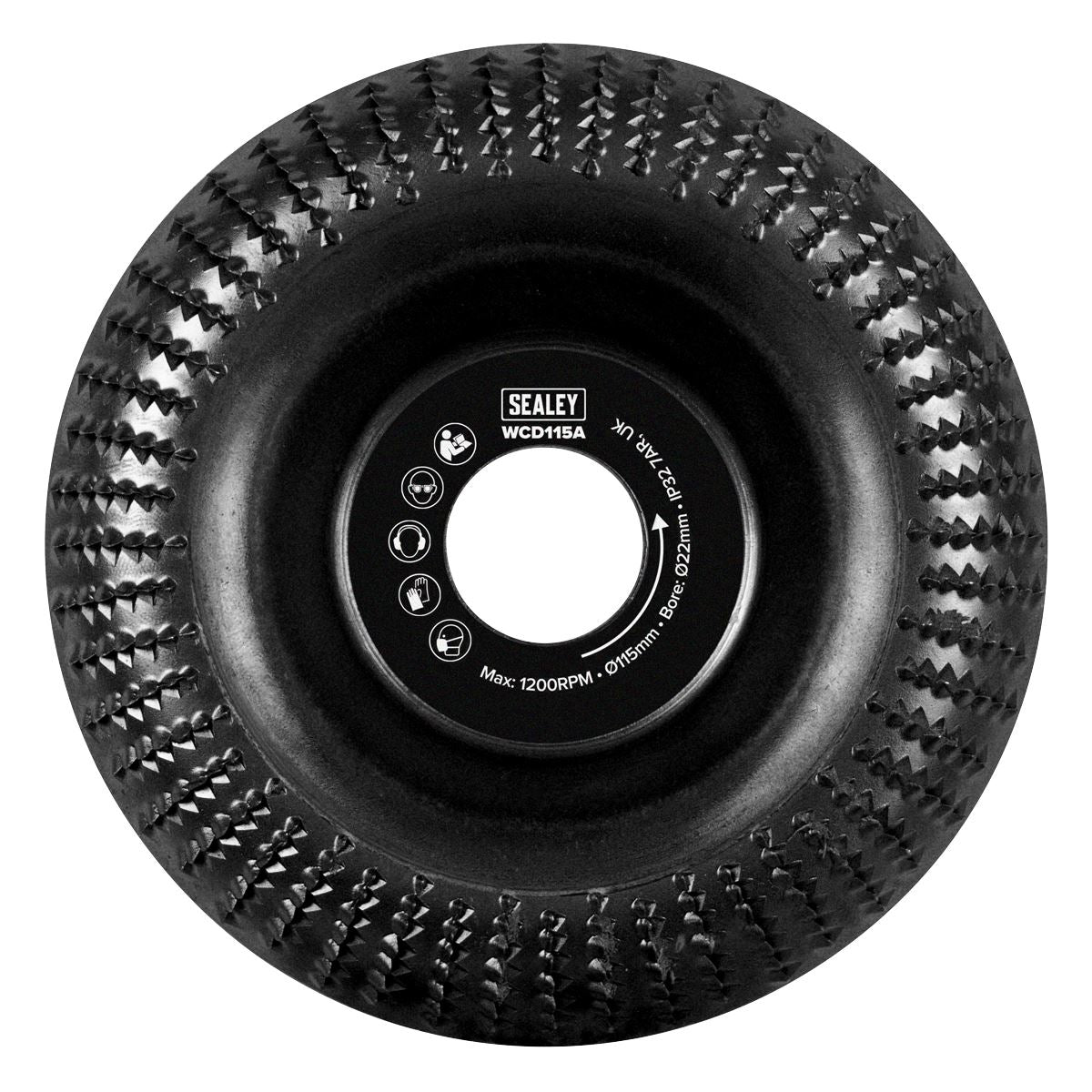 Sealey 115mm Arc Shape Wood Carving Paint Removal Disc 22mm Bore WCD115A