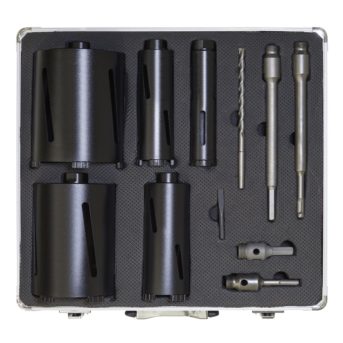 Sealey Diamond 5 Core Kit (�38, 52 ,65, 117, 127mm Cores with Adaptors) WDCKIT5