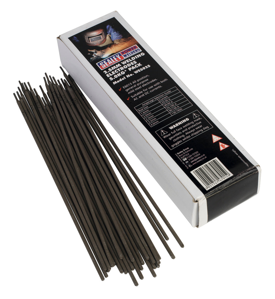 Sealey Welding Electrodes �2.5 x 300mm 5kg Pack WE5025