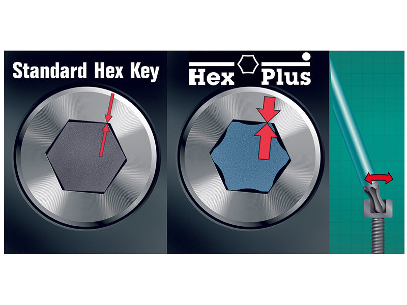 Wera 3950/9 Hex-Plus Stainless 1 L-Key Set, 9 Piece WER022720