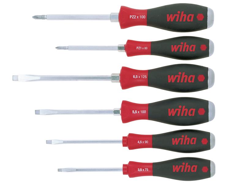 Wiha SoftFinish® SL/PZ Hex Blade Screwdriver Set, 6 Piece WHA21251