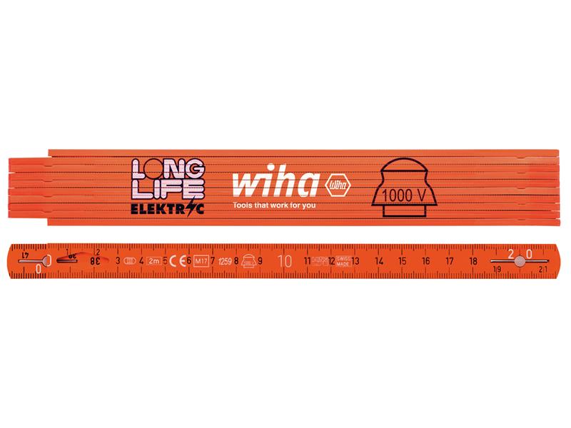 Wiha Longlife® Electrician's Folding Ruler 2m WHA42068