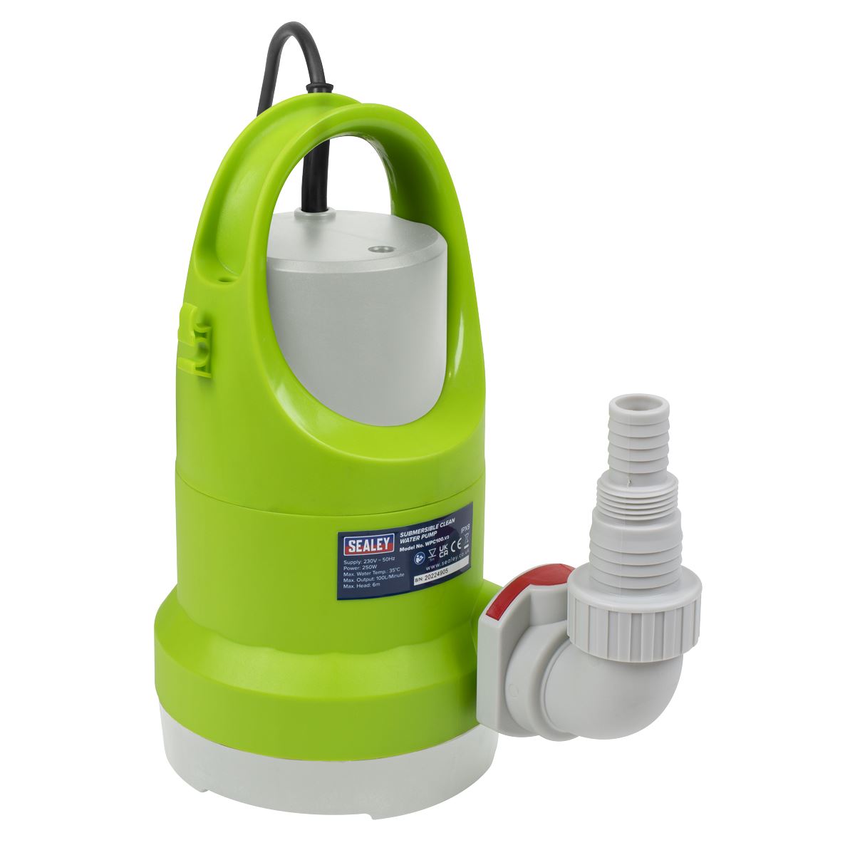 Sealey Submersible Clean Water Pump 100L/min 230V WPC100