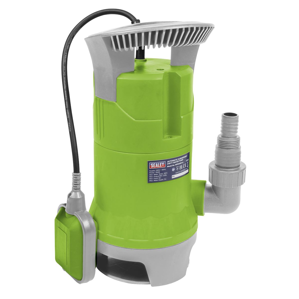 Sealey Submersible Dirty Water Pump Automatic Cut Out 225L/min 230V WPD235P