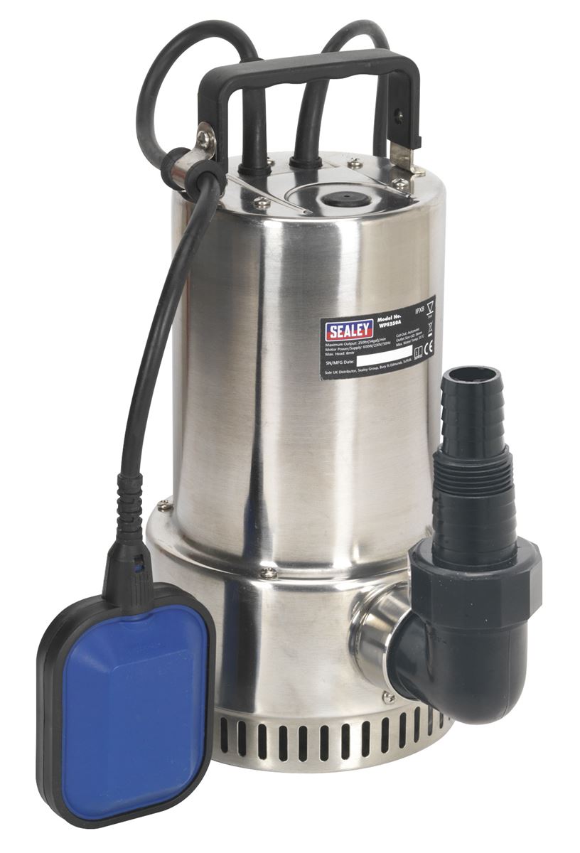 Sealey Submersible Stainless Water Pump Automatic 250L/min 230V WPS250A