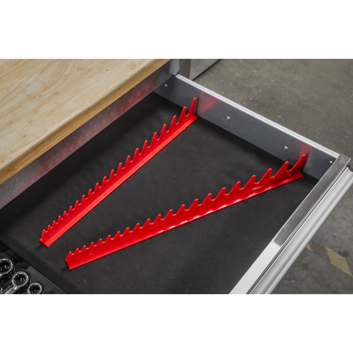 Sealey Sharks Teeth Spanner Rack Magnetic 2pc WR02