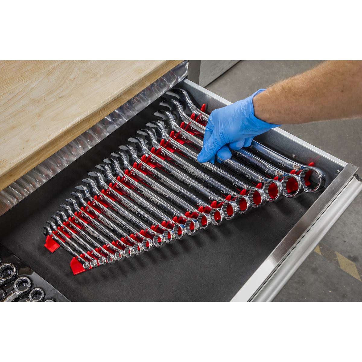 Sealey Sharks Teeth Spanner Rack Magnetic 2pc WR02