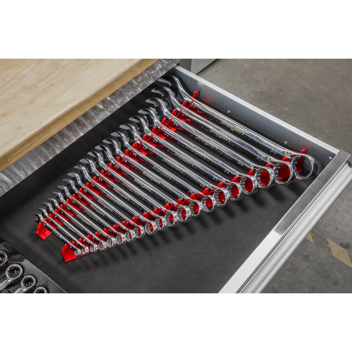 Sealey Sharks Teeth Spanner Rack Magnetic 2pc WR02