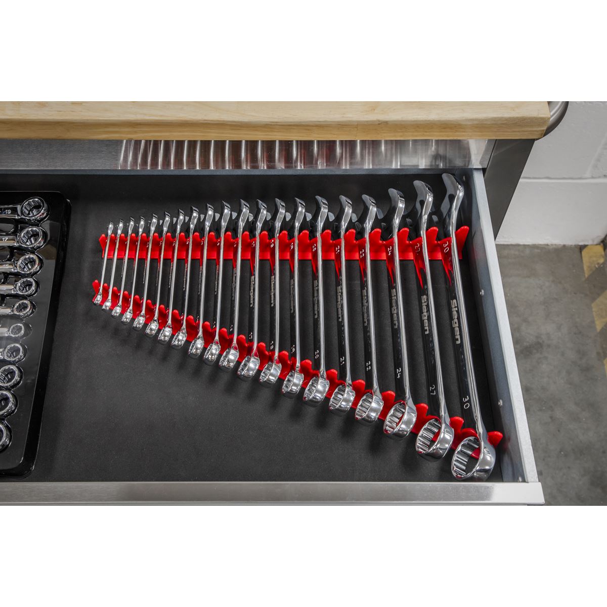 Sealey Sharks Teeth Spanner Rack Magnetic 2pc WR02