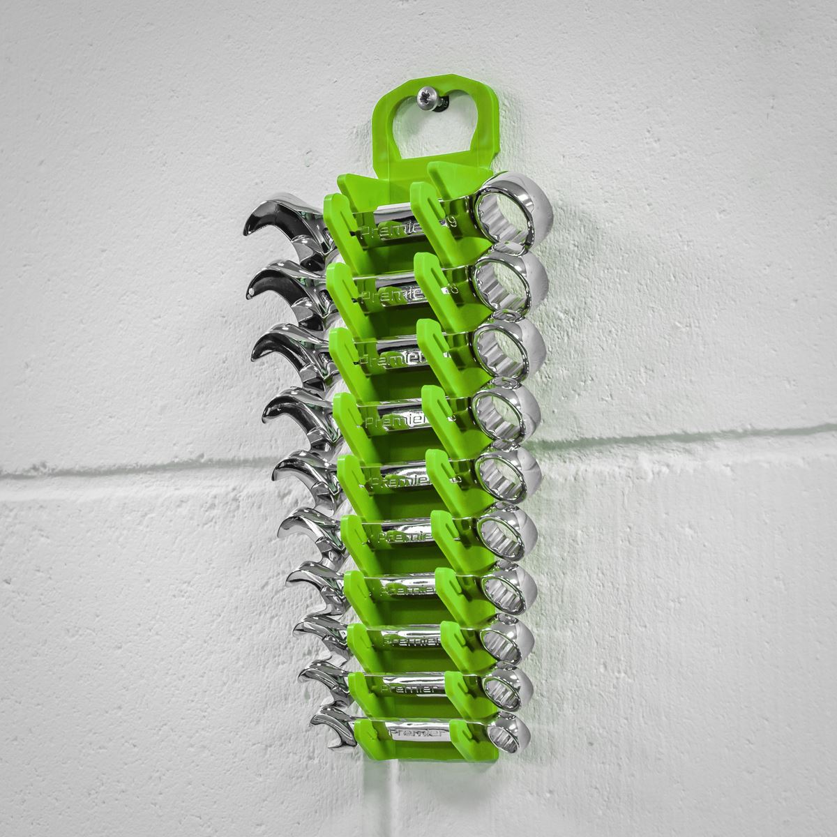 Sealey Spanner Rack Capacity 10 Stubby Spanners - Hi-Vis Green WR10HV